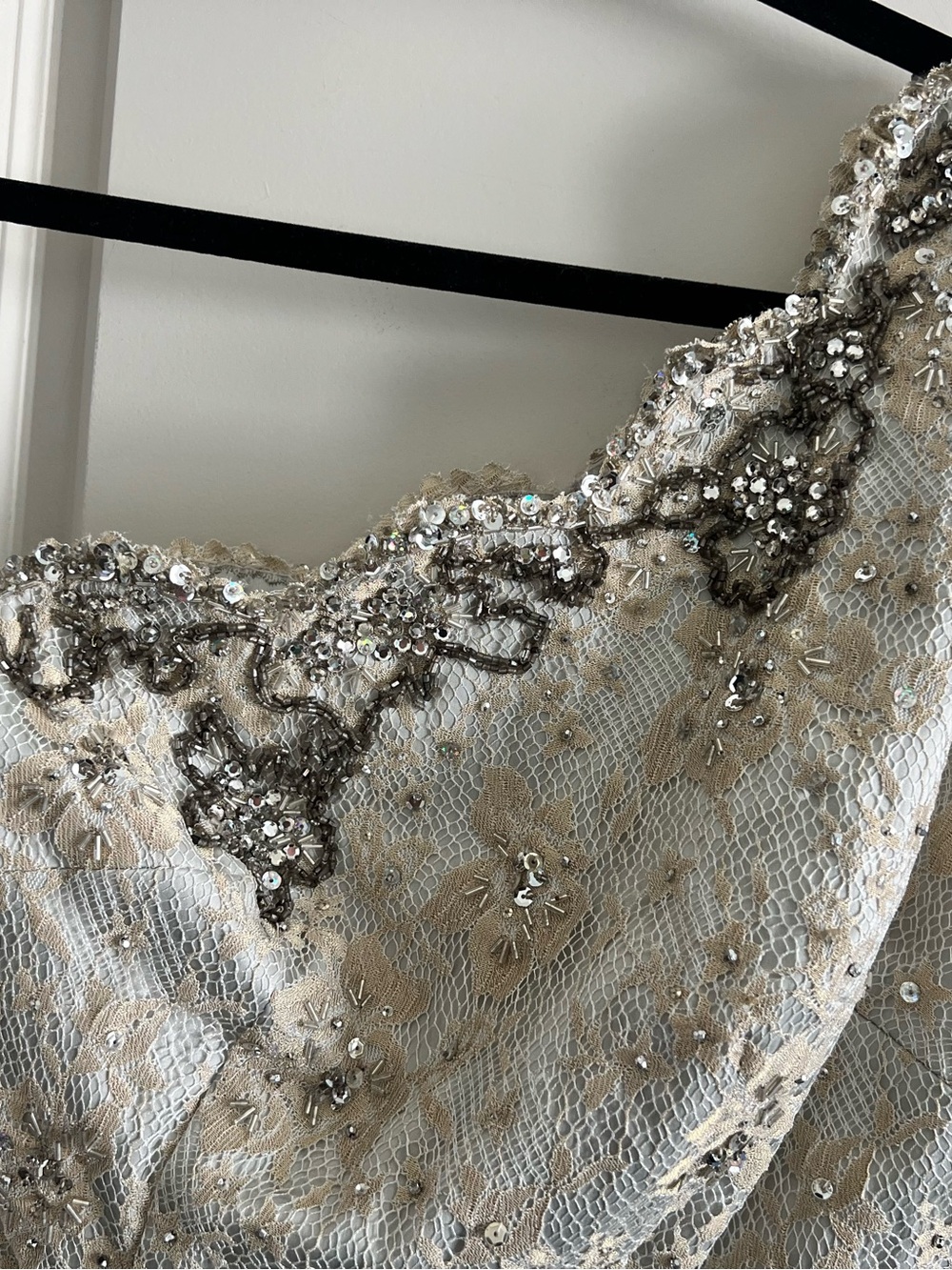 Vintage Mandalay One Shoulder Beaded Lace Cocktail Dress Neiman Marcus NWT 4 - Picture 9 of 11